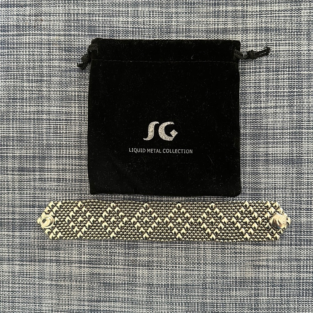 SG Liquid Metal chrome finish bracelet by Sergio Gutierrez sz 7
